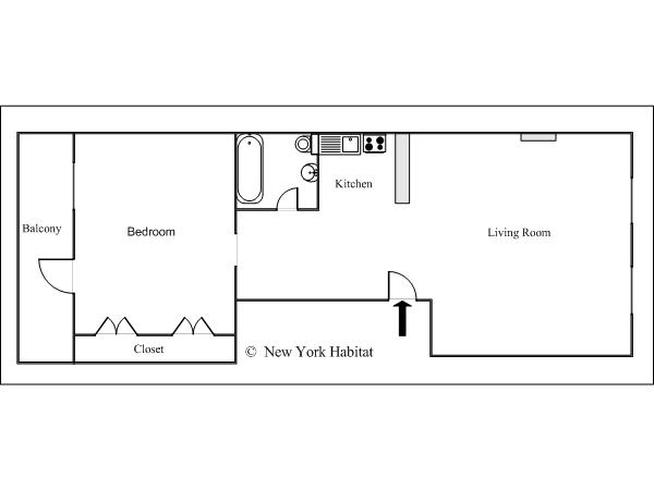 New York T2 appartements location vacances - plan schématique (NY-12459) New York T2 appartements location vacances - plan schématique (NY-12459)