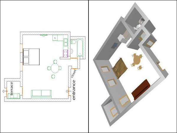 Nueva York Estudio alojamiento - esquema  (NY-12486)