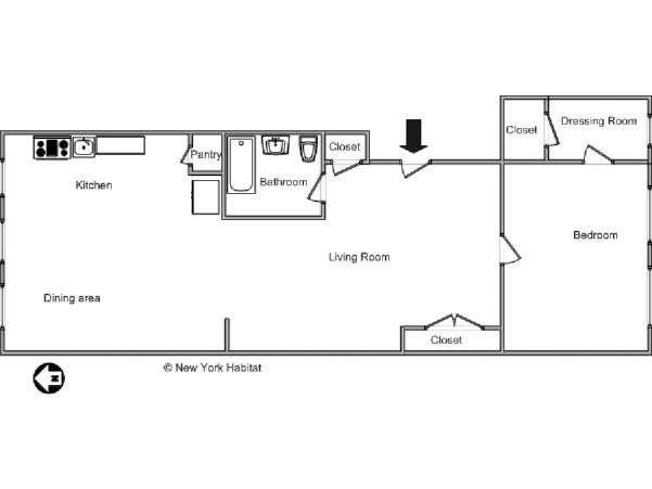 New York 1 Camera appartamento casa vacanze - layout (NY-12565) New York 1 Camera appartamento casa vacanze - layout (NY-12565)