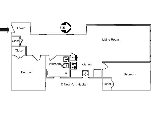 New York T3 appartements location vacances - plan schématique New York T3 appartements location vacances - plan schématique