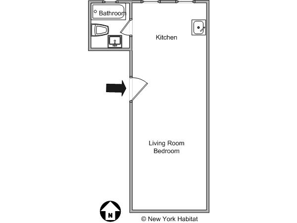 New York Studio/T1 appartements location vacances - plan schématique New York Studio/T1 appartements location vacances - plan schématique