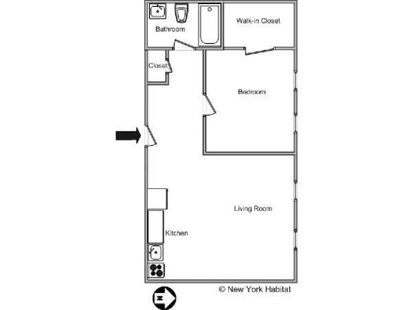Nueva York 1 Dormitorio apartamento - esquema 