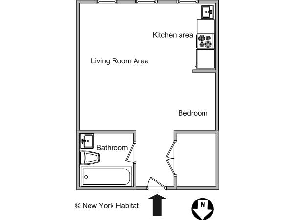 New York Monolocale appartamento - layout 