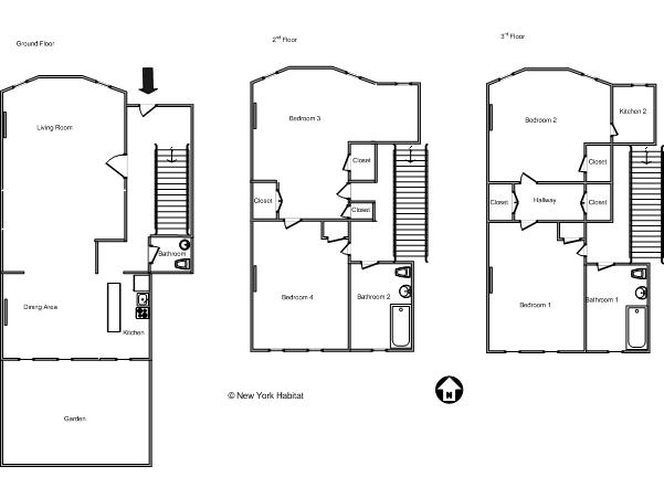 New York 5 Zimmer - Triplex ferienwohnung - layout (NY-12640) New York 5 Zimmer - Triplex ferienwohnung - layout (NY-12640)