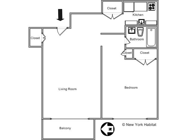 New York 1 Camera appartamento casa vacanze - layout (NY-12642) New York 1 Camera appartamento casa vacanze - layout (NY-12642)