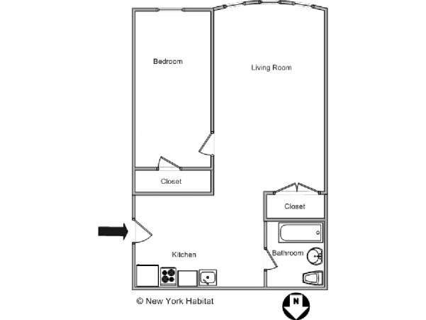New York 1 Bedroom apartment - apartment layout  (NY-12655)