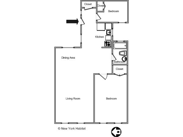 New York T3 appartements location vacances - plan sch&eacute;matique  (NY-12656)