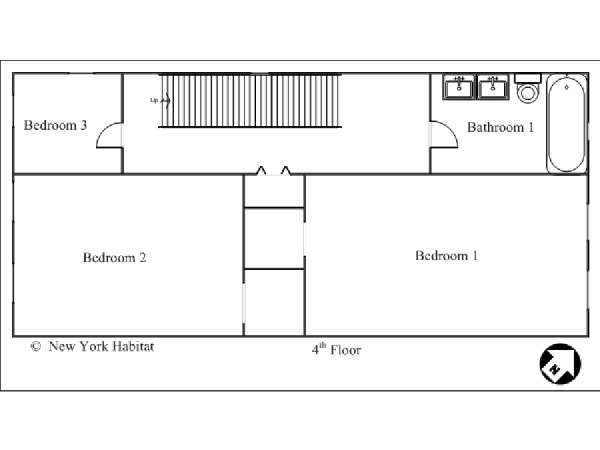 New York T5 - Triplex appartements location vacances - plan schématique (NY-12670) New York T5 - Triplex appartements location vacances - plan schématique (NY-12670)