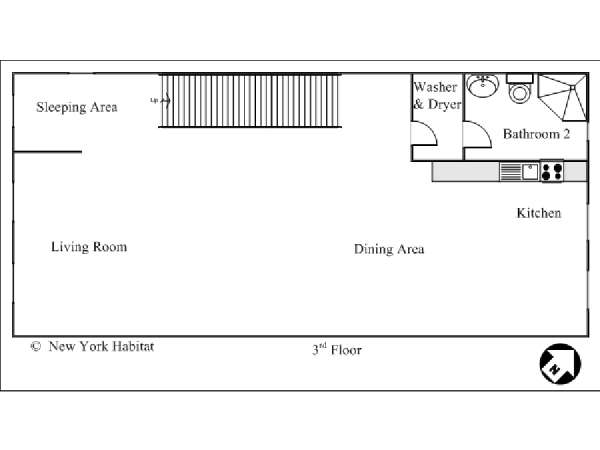 New York 3 Bedroom - Duplex accommodation - apartment layout 2 (NY-12670)