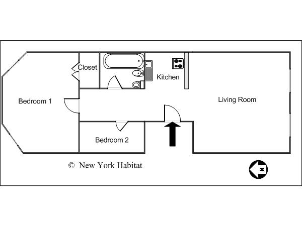 New York 3 Zimmer ferienwohnung - layout  (NY-12688)