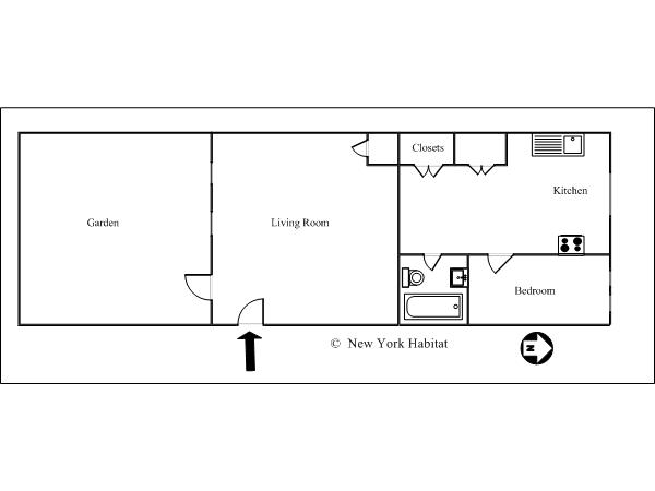 New York 1 Bedroom apartment - layout  (NY-12717)