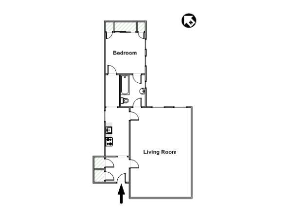 New York 1 Camera appartamento - layout (NY-12725) New York 1 Camera appartamento - layout (NY-12725)