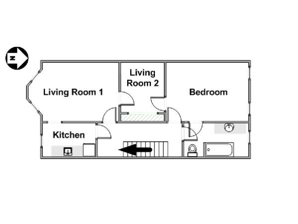 New York 2 Camere appartamento casa vacanze - layout (NY-12739) New York 2 Camere appartamento casa vacanze - layout (NY-12739)