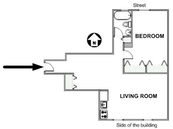 New York T2 logement location appartement - plan schématique  (NY-12754)