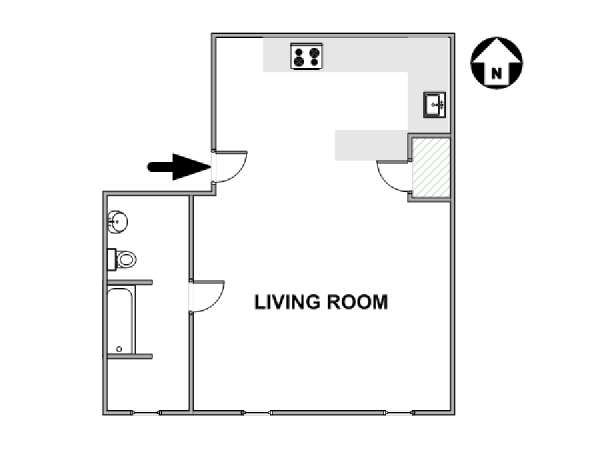 New York Studio accommodation - layout  (NY-12768)
