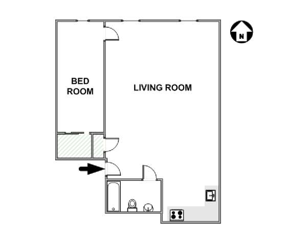 New York 1 Bedroom apartment - apartment layout  (NY-12769)