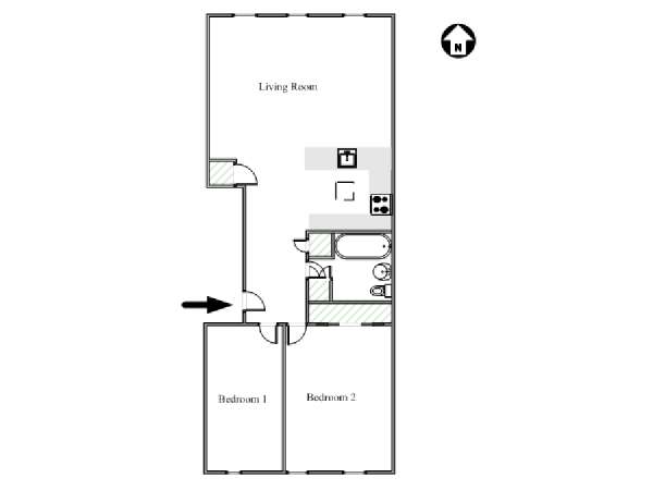 New York 2 Bedroom apartment - apartment layout  (NY-12770)