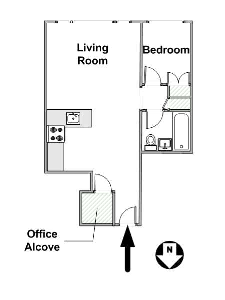 New York 1 Bedroom apartment - apartment layout  (NY-12780)