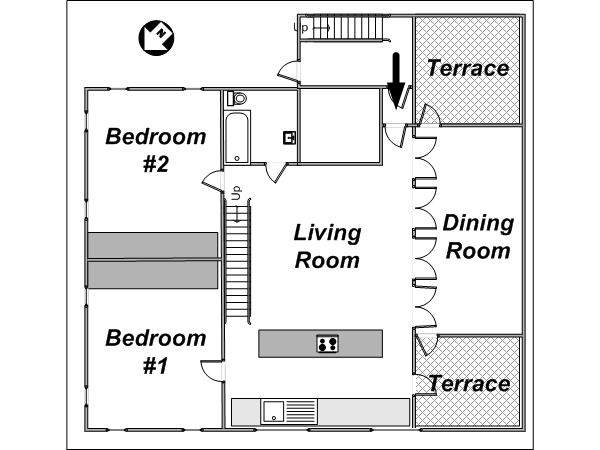 New York 3 Camere appartamento - layout 2 (NY-12788) New York 3 Camere appartamento - layout 2 (NY-12788)