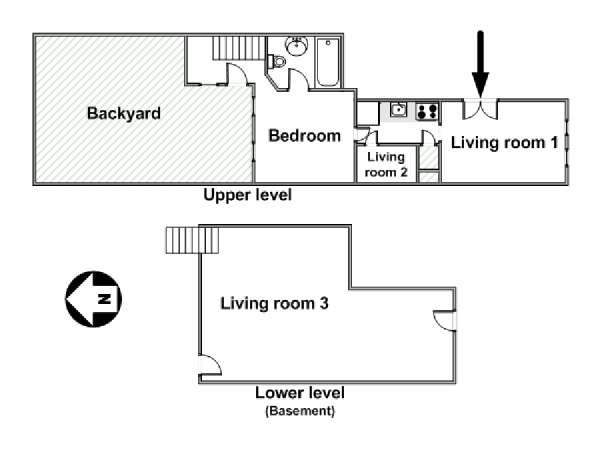 New York T3 - Duplex appartements location vacances - plan sch&eacute;matique 1 (NY-12794)