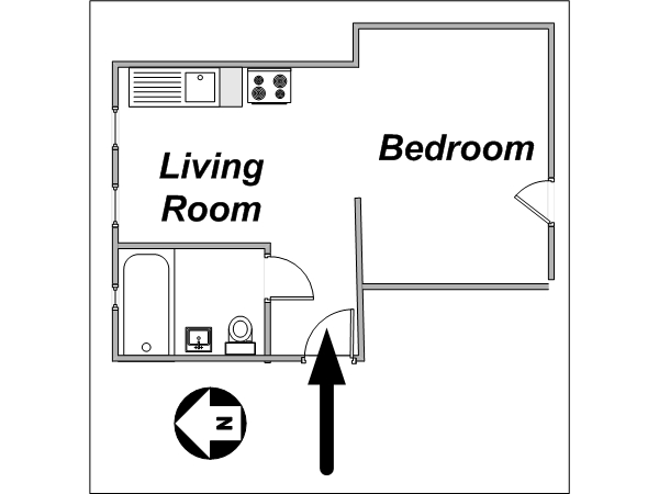 New York 1 Bedroom accommodation - layout  (NY-12798)