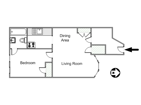 Nueva York 1 Dormitorio alojamiento - esquema (NY-12805) Nueva York 1 Dormitorio alojamiento - esquema (NY-12805)