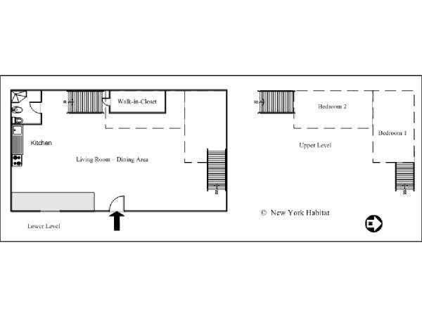 New York 3 Zimmer - Loft - Duplex wohnung bed breakfast - layout (NY-12809) New York 3 Zimmer - Loft - Duplex wohnung bed breakfast - layout (NY-12809)