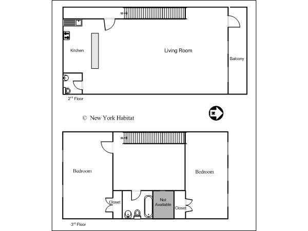 New York 3 Zimmer - Duplex wohnungsvermietung - layout (NY-12817) New York 3 Zimmer - Duplex wohnungsvermietung - layout (NY-12817)