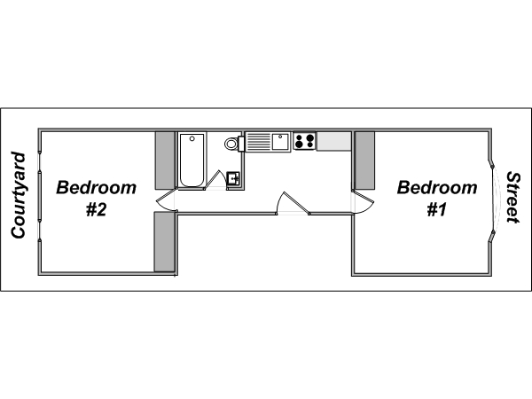 New York 2 Zimmer wohnung bed breakfast - layout  (NY-12821)