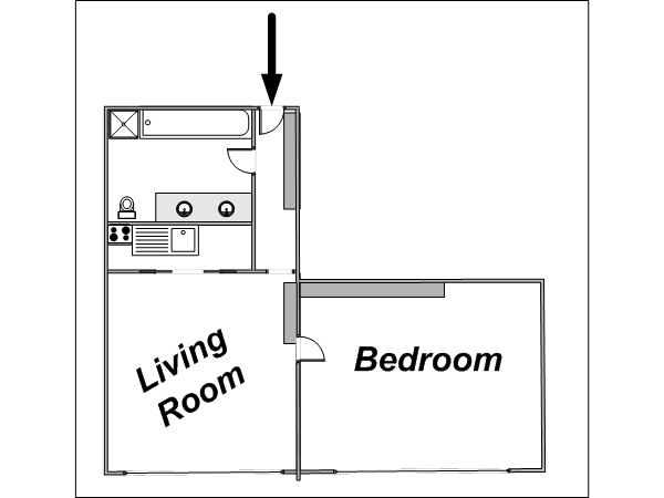 New York 1 Bedroom accommodation - layout  (NY-12827)