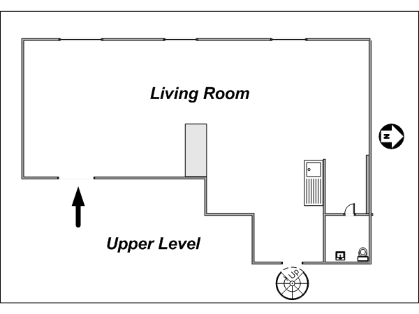 New York 1 Bedroom - Loft - Duplex accommodation - layout 1 (NY-12831)