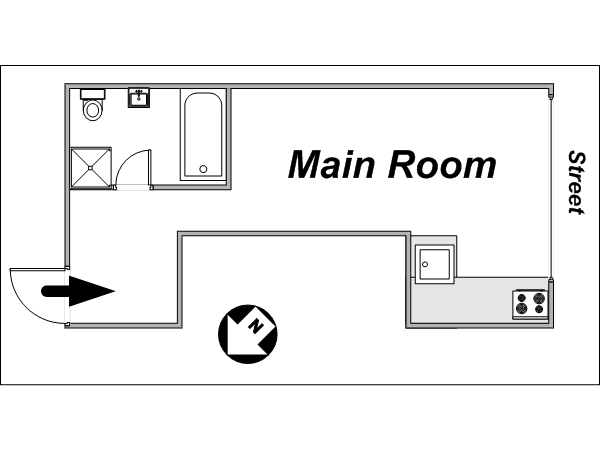 New York Monolocale - Loft appartamento casa vacanze - layout (NY-12839) New York Monolocale - Loft appartamento casa vacanze - layout (NY-12839)