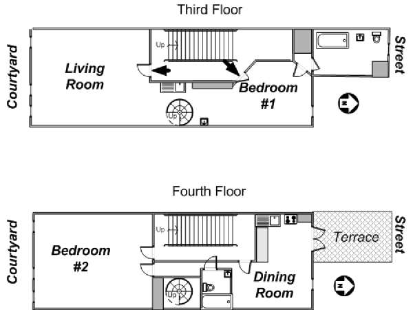 New York 2 Camere - Duplex - Casa di città appartamento - layout (NY-12844) New York 2 Camere - Duplex - Casa di città appartamento - layout (NY-12844)