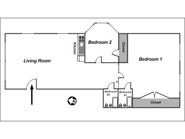 New York 3 Zimmer ferienwohnung - layout (NY-12858) New York 3 Zimmer ferienwohnung - layout (NY-12858)