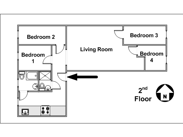 New York 5 Zimmer ferienwohnung - layout (NY-12861) New York 5 Zimmer ferienwohnung - layout (NY-12861)