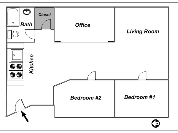 New York 3 Zimmer - Loft wohnungsvermietung - layout  (NY-12863)