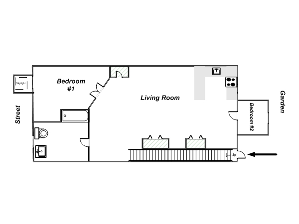 New York 2 Camere appartamento - layout (NY-12867) New York 2 Camere appartamento - layout (NY-12867)