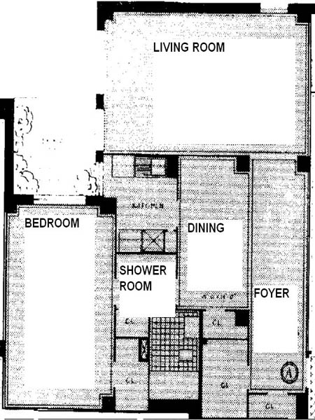 New York T2 logements location appartements - plan sch&eacute;matique  (NY-12873)