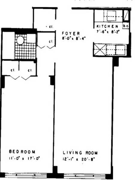 New York T2 logements location appartements - plan schématique (NY-12874) New York T2 logements location appartements - plan schématique (NY-12874)