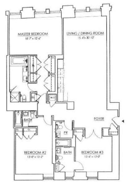 New York 3 Camere appartamento - layout (NY-12880) New York 3 Camere appartamento - layout (NY-12880)
