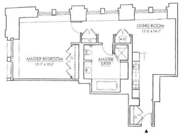 New York 1 Camera appartamento - layout (NY-12884) New York 1 Camera appartamento - layout (NY-12884)