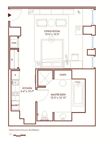 New York Studiowohnung wohnungsvermietung - layout  (NY-12886)