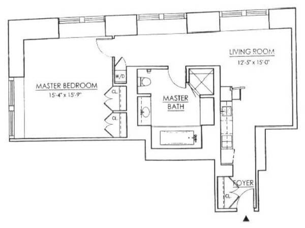 New York 2 Zimmer wohnungsvermietung - layout (NY-12887) New York 2 Zimmer wohnungsvermietung - layout (NY-12887)