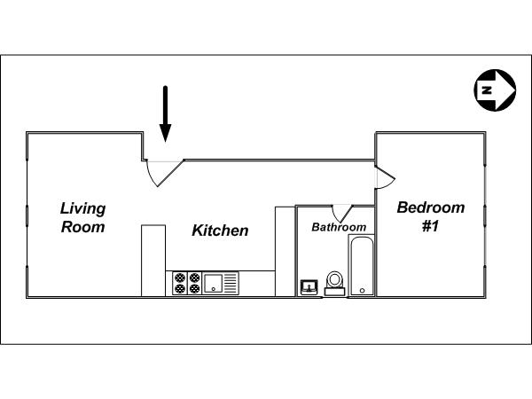 New York T2 appartements location vacances - plan sch&eacute;matique  (NY-12889)