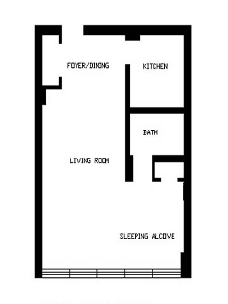 New York Alcove Studio apartment - layout  (NY-12915)