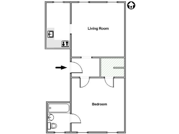 New York T2 - Maison citadine appartements location vacances - plan sch&eacute;matique  (NY-12921)