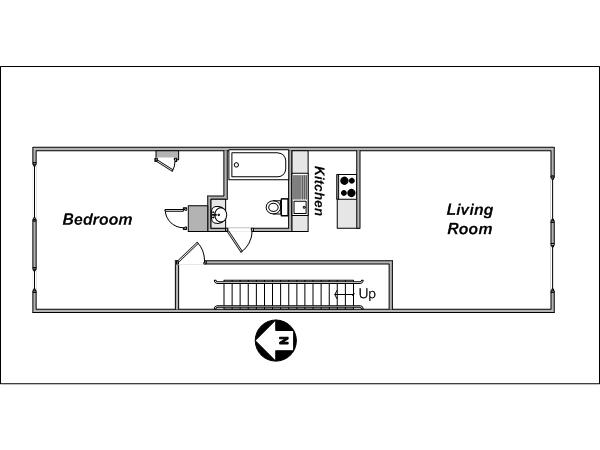 New York 2 Zimmer wohnungsvermietung - layout  (NY-12932)