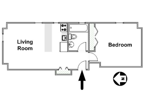 New York T2 logement location appartement - plan schématique  (NY-12939)
