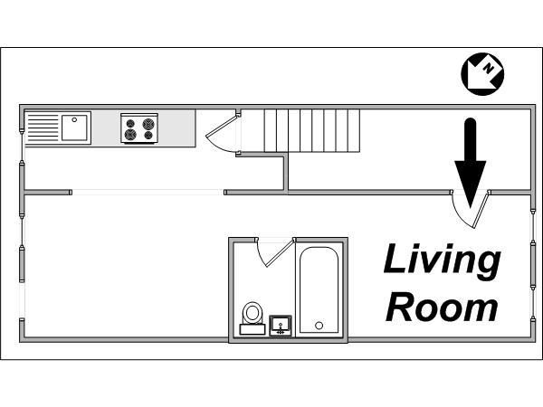New York Studio accommodation - layout  (NY-12940)