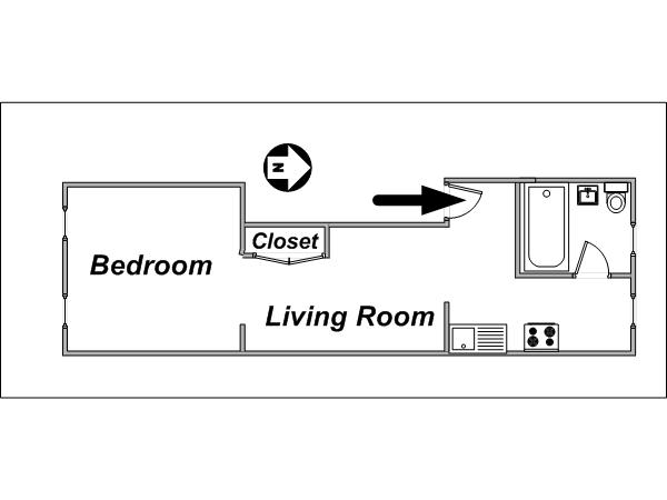 New York 2 Zimmer - Stadthaus wohnungsvermietung - layout  (NY-12943)